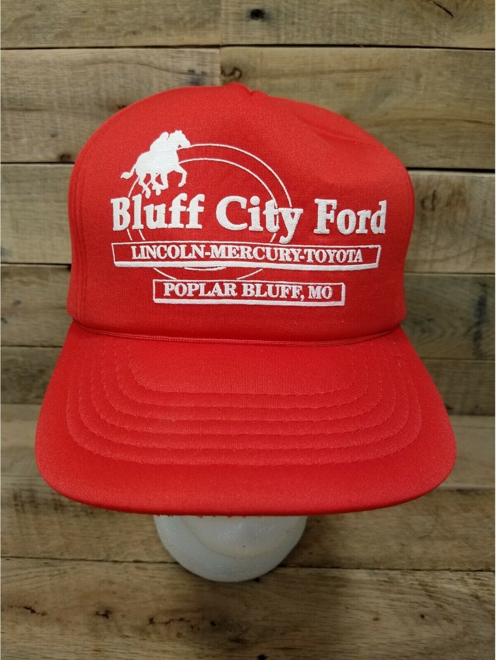 Bluff City For Lincoln Mercury Toyota Poplar Bluff MO Red Trucker Hat